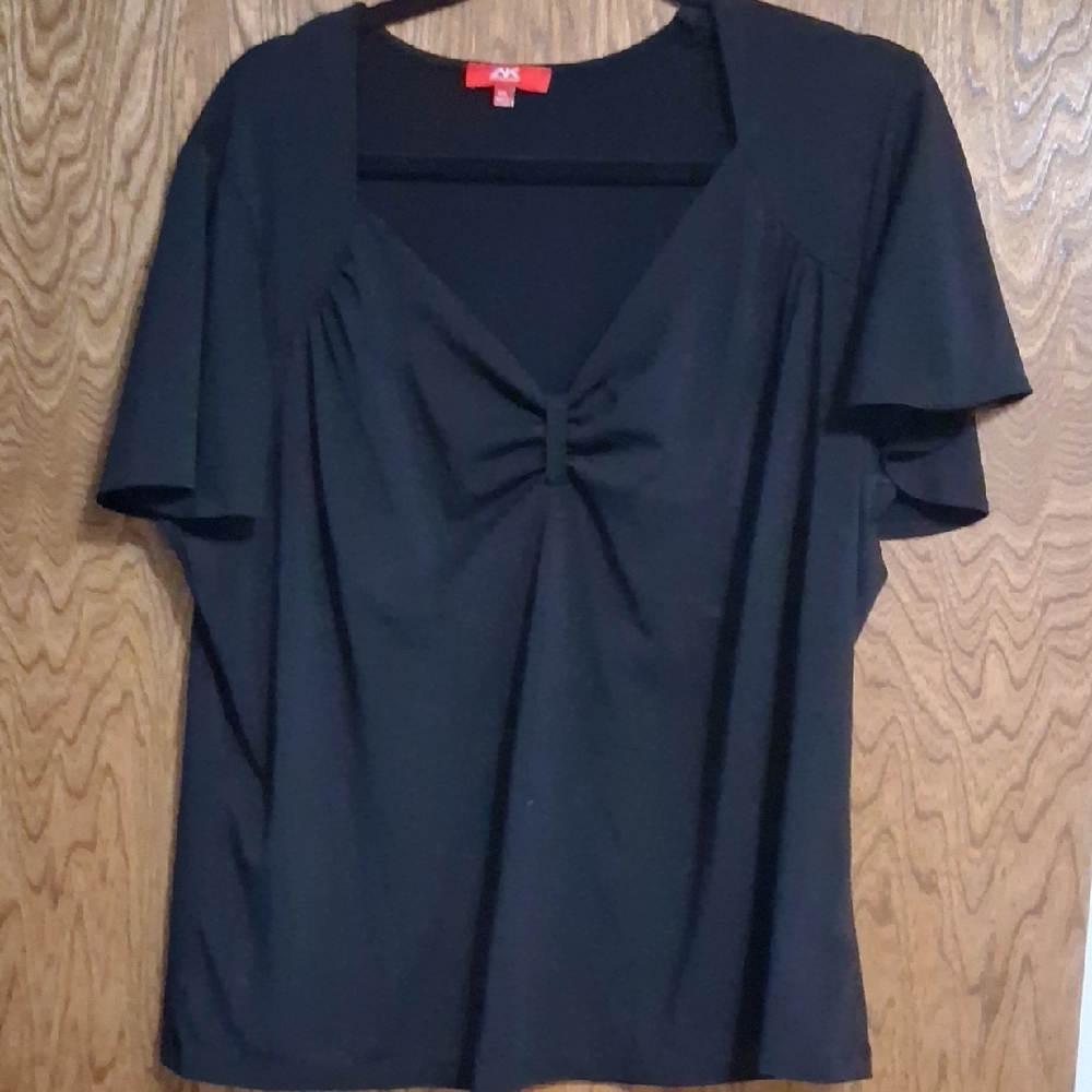Anne Klein Black Blouse with Bow Detail